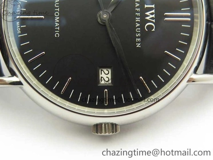 MIROTIME 0321 Portofino Automatic SS TWF 1:1 Best Edition Black Dial on Black Leather Strap A TravelReady 7199